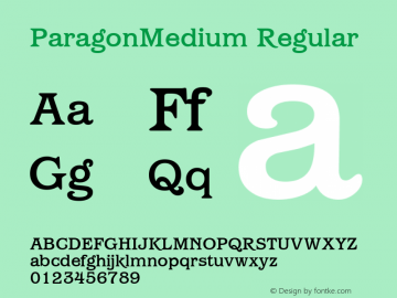 ParagonMedium Regular 1.0 Fri Nov 03 14:28:58 1995 Font Sample