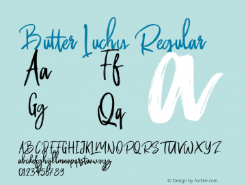 Butter Luchy Regular 1.000 Font Sample