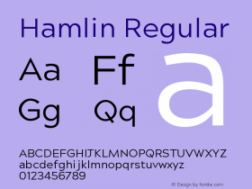 Hamlin Regular Version 1.000;PS 001.000;hotconv 1.0.88;makeotf.lib2.5.64775 Font Sample