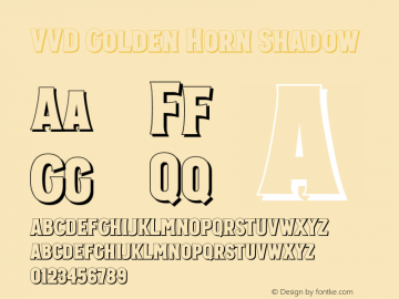 VVD Golden Horn Shadow Version 1.000;PS 001.000;hotconv 1.0.88;makeotf.lib2.5.64775 Font Sample