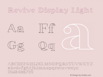 Revive Display Light Version 1.002;Fontself Maker 2.1.2 Font Sample