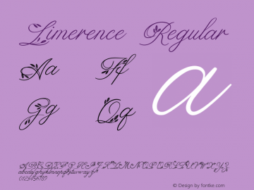 Limerence Regular Version 1.002;Fontself Maker 2.2.1图片样张