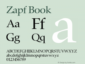 Zapf Renaissance Book Version 001.000 Font Sample