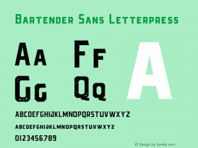 Bartender Sans Letterpress Version 1.000;PS 001.000;hotconv 1.0.88;makeotf.lib2.5.64775图片样张