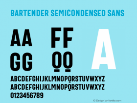 Bartender SemiCondensed Sans Version 1.000;PS 001.000;hotconv 1.0.88;makeotf.lib2.5.64775图片样张