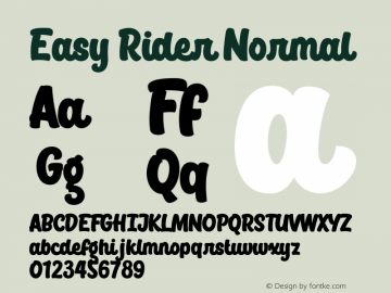 Easy Rider Normal Version 1.000;PS 001.000;hotconv 1.0.88;makeotf.lib2.5.64775 Font Sample