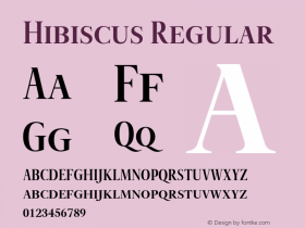 Hibiscus Regular Version 1.000;PS 001.000;hotconv 1.0.88;makeotf.lib2.5.64775 Font Sample