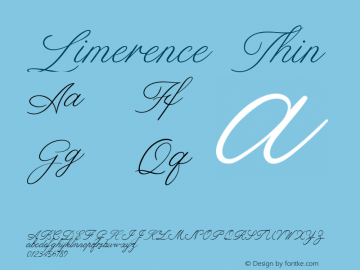 Limerence Thin Regular Version 1.002;Fontself Maker 2.2.1 Font Sample