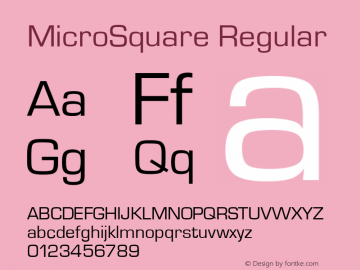 MicroSquare Regular Version 1.0 08-10-2002 Font Sample