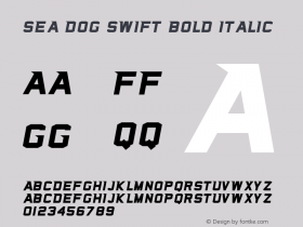 Sea Dog Swift Bold Italic Version 1.002;Fontself Maker 2.1.2 Font Sample