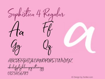 Sophistica 4 Regular 1.000 Font Sample