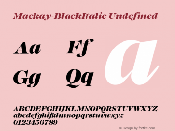 Mackay Black Italic Version 1.000;PS 001.000图片样张