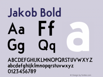JakobBold Version 1.8 (17.12.2010) Font Sample