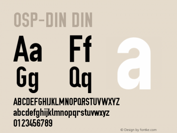 OSP-DIN Version 001.000 Font Sample