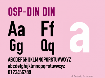 OSP-DIN Version 001.000 Font Sample