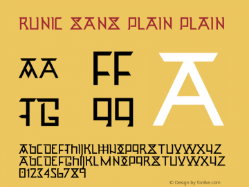 Runic Sans_Plain Version 001.000 Font Sample