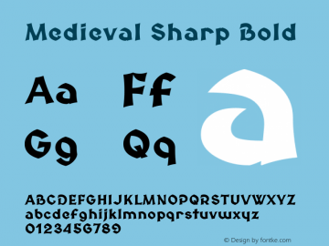 Medieval Sharp Bold Version 2.001 Font Sample