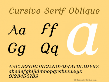Cursive Serif Version 2.000 Font Sample