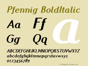 Pfennig Bold Italic Version 20120410图片样张