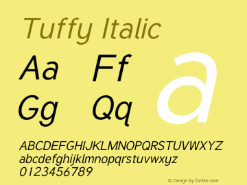 Tuffy Italic Version 001.280 Font Sample