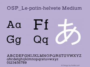 OSP Le patin helvete Version 0.9 Font Sample