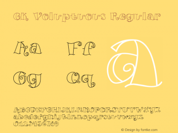 CK Voluptuous Regular 5/26/00 Font Sample
