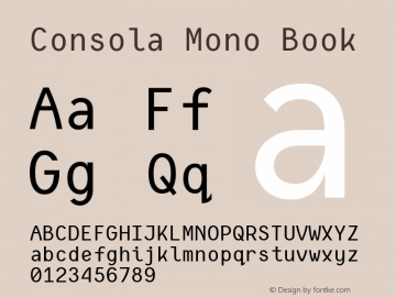 Consola Mono Version 2.001 Font Sample