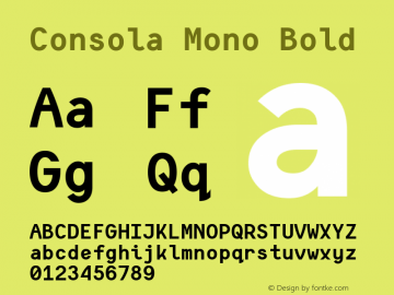 Consola Mono Bold Version 2.001图片样张