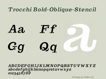 Trocchi-Oblique Version 1.000;PS (version unavailable);hotconv 1.0.57;makeotf.lib2.0.21895 DEVELOPMENT图片样张
