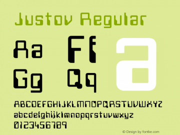 Justov Regular Converted from C:\TTFONTS\Justov.TF1 by ALLTYPE图片样张