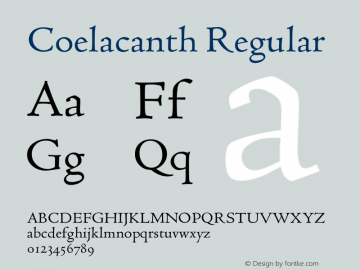 Coelacanth Version 000.003 Font Sample