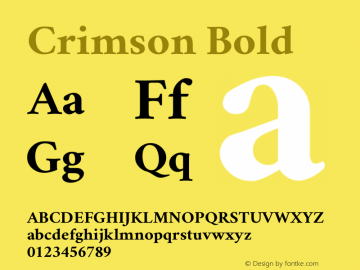 Crimson Bold Version 0.8 Font Sample