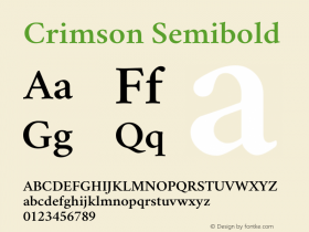 Crimson Semibold Version 0.8 Font Sample