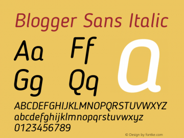 Blogger Sans Italic 1.2; CC 4.0 BY-ND图片样张