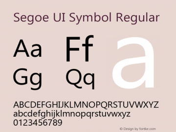 Segoe UI Symbol Version 6.09 Font Sample