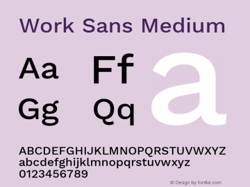 Work Sans Medium Version 1.400图片样张
