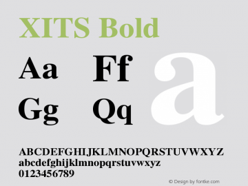 XITS Bold Version 1.108 Font Sample