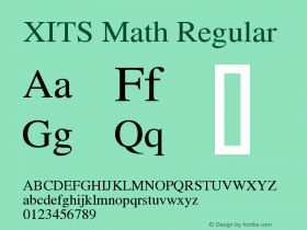 XITS Math Version 1.108 Font Sample