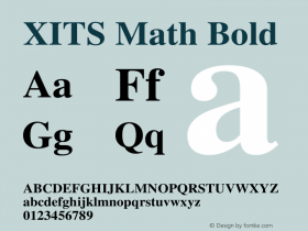 XITS Math Bold Version $version Font Sample