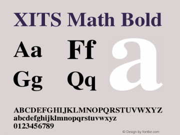 XITS Math Bold Version 1.108 Font Sample