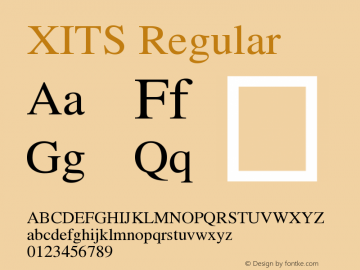 XITS Version 1.108 Font Sample