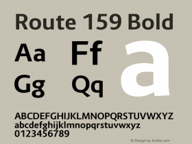 Route159-Bold Version 1.100 Font Sample