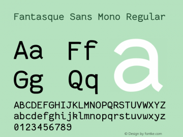 Fantasque Sans Mono Regular Version 1.7.1 Font Sample