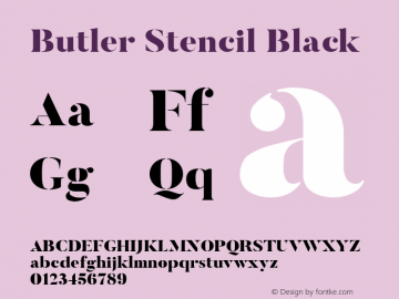 Butler Stencil Black 1.000 Font Sample