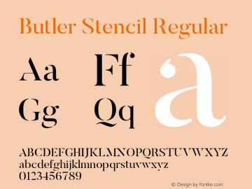 Butler Stencil Regular 1.000 Font Sample