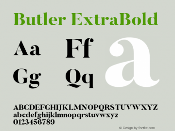 Butler ExtraBold 1.000 Font Sample