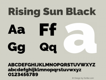 Rising Sun Black Version 1.000 Font Sample