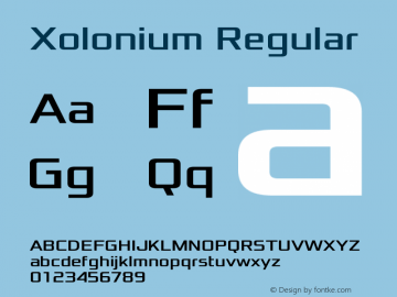 Xolonium Version 4.1 Font Sample