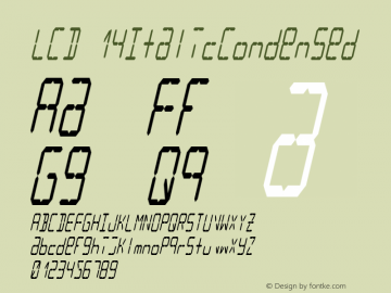 LCD Display: 14 Segment (Italic Condensed) Version 002.000图片样张