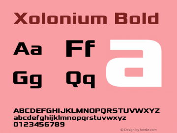 Xolonium Bold Version 4.1 Font Sample